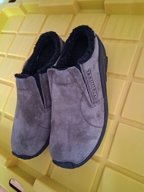 Merrell Womens Slip-On Suede Casual Shoes in Gray